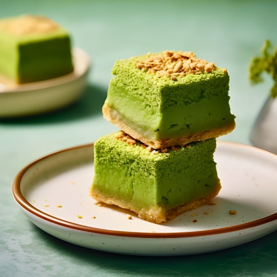 Postre elaborado con matcha